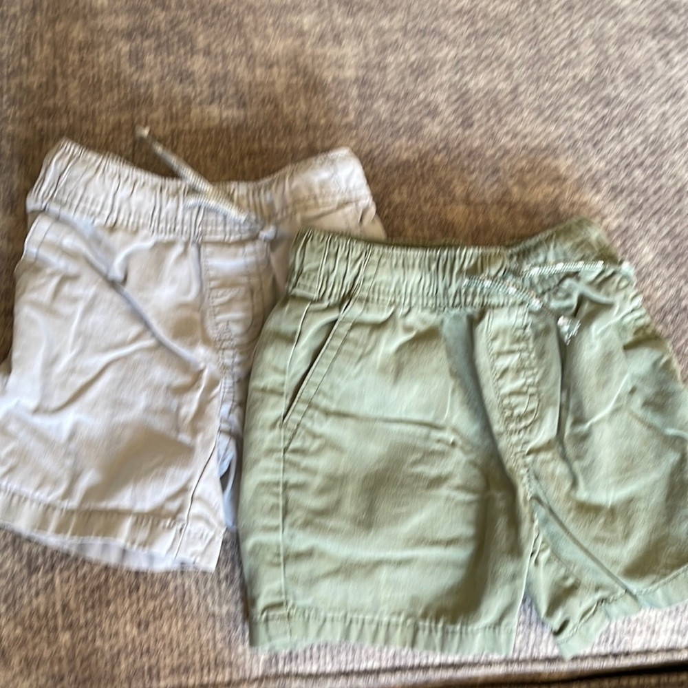 Grey and olive green baby shorts
